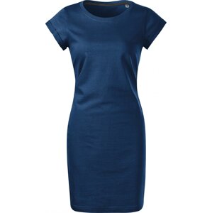 MALFINI® Šaty z pevného bavlněného materiálu Barva: Půlnoční modrá, Velikost: L