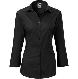 MALFINI® Dámská popelínová košile Style se 3/4 rukávy Barva: Černá, Velikost: XXL
