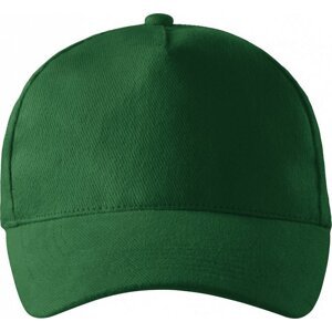 MALFINI® Unisex nastavitelná čepice z broušeného kepru, 5 panelů Barva: Zelená lahvová, Velikost: nastavitelná