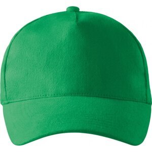 MALFINI® Unisex nastavitelná čepice z broušeného kepru, 5 panelů Barva: zelená střední, Velikost: nastavitelná