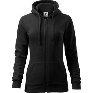 MALFINI® Dámská celopropínací mikina Trendy Zipper s kapucí s podšívkou 65% bavlny Černá, vel. XXL