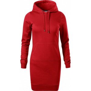 MALFINI® Mikinové šaty Snap s klokanní kapsou a kapucí Barva: Červená, Velikost: XXL