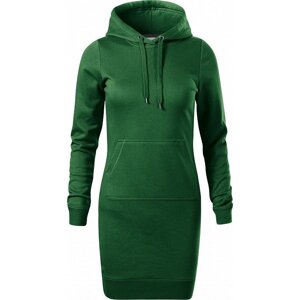 MALFINI® Mikinové šaty Snap s klokanní kapsou a kapucí Barva: Zelená lahvová, Velikost: XXL
