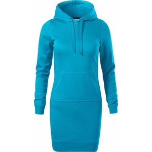 MALFINI® Mikinové šaty Snap s klokanní kapsou a kapucí Barva: Tyrkysová, Velikost: XL
