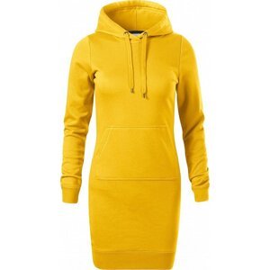 MALFINI® Mikinové šaty Snap s klokanní kapsou a kapucí Barva: Žlutá, Velikost: M