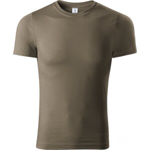 PICCOLIO® Unisex tričko Paint v lehčí gramáži 150 g/m bez bočních švů Barva: zelená vojenská, Velikost: L