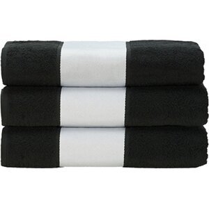 ARTG Bavlněný ručník 450 g/m s bordurou pro sublimační tisk Barva: Černá, Velikost: 50 x 100 cm AR080