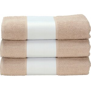 ARTG Bavlněný ručník 450 g/m s bordurou pro sublimační tisk Barva: Písková, Velikost: 50 x 100 cm AR080