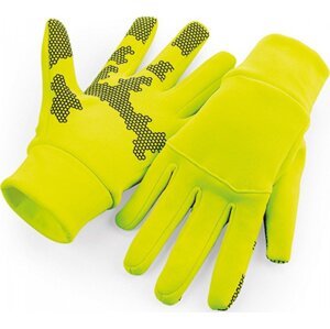 Beechfield Lehké sportovní softshellové rukavice pro dotykový displej Barva: žlutá fluorescentní, Velikost: S/M CB310