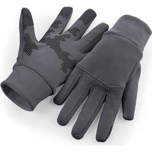 Beechfield Lehké sportovní softshellové rukavice pro dotykový displej Barva: Šedá grafitová, Velikost: S/M CB310