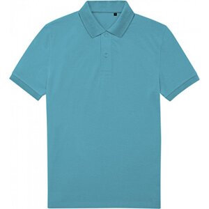 B&C Prodyšná pánská směsová polokošile z jemného piqué Barva: Pop Turquoise, Velikost: XL BCPU428