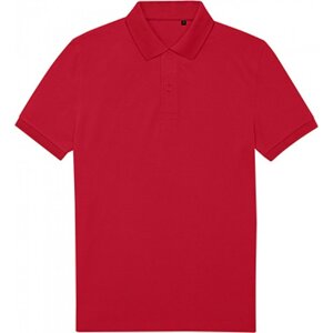 B&C Prodyšná pánská směsová polokošile z jemného piqué Barva: Červená, Velikost: XL BCPU428