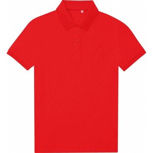 B&C Prodyšná dámská směsová polokošile z jemného piqué Barva: červená rajčatová, Velikost: XL