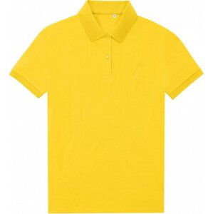 B&C Prodyšná dámská směsová polokošile z jemného piqué Barva: žlutá výrazná, Velikost: 2XL