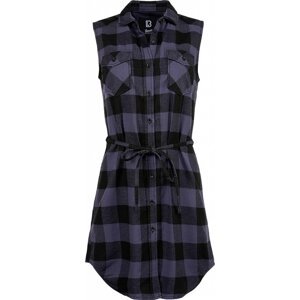 Urban Classics Dámské dlouhé košilové šaty Gracey bez rukávů Barva: černá - šedá, Velikost: 3XL