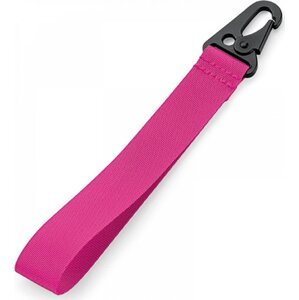 BagBase Šňůrka na klíče s kovovou karabinou Barva: Růžová fuchsiová, Velikost: 2,5 x 20,5 cm BG100