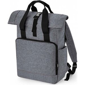 BagBase Rolovací batoh z recyklovaného polyesteru s oddílem na notebook 19 litrů Barva: šedá melír, Velikost: 30 x 44 x 14 cm BG118L
