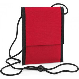 BagBase Taštička na doklady na krk nebo crossbody Barva: červená klasická, Velikost: 18 x 14 x 1 cm BG283