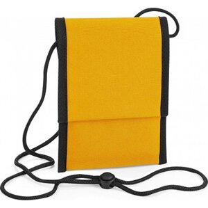BagBase Taštička na doklady na krk nebo crossbody Barva: žlutá hořčicová, Velikost: 18 x 14 x 1 cm BG283