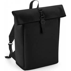 BagBase Minimalistický batoh v matném provedení z recyklovaného polysteru 15 litrů Barva: Černá, Velikost: 28 x 43 x 13 cm BG335