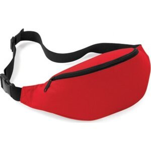 BagBase Sportovní ledvinka se zadní kapsičkou na zip 2,5 l Barva: červená klasická, Velikost: 38 x 14 x 8 cm BG42