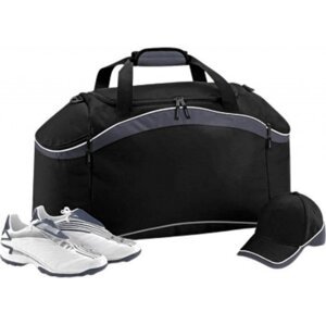 BagBase Sportovní prostorná taška na zip Holdall 54 l Barva: černá - šedá - bílá, Velikost: 64 x 35 x 31 cm BG572
