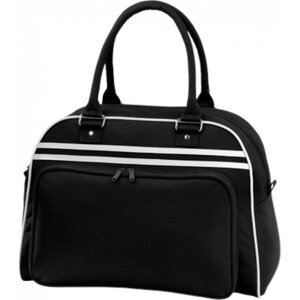 Sportovní retro taška Bowling Bagbase 23 l Barva: černá - bílá, Velikost: 44 x 31 x 25 cm BG75