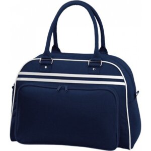 Sportovní retro taška Bowling Bagbase 23 l Barva: modrá námořní - bílá, Velikost: 44 x 31 x 25 cm BG75