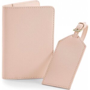 BagBase Elegantní cestovní set - obal na pas / doklady a označovač na kufr Barva: růžová měkká