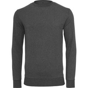 Zpevněné tričko s dlouhým rukávem Build Your Brand 240 g/m, šedá uhlová melír, vel.M