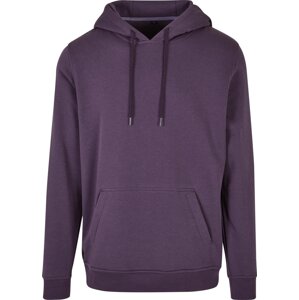 Teplá mikina Build Your Brand s kapucí a kapsama, 70% bavlna Barva: fialová temná, Velikost: XL BY011