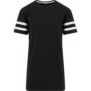 Build Your Brand Bavlněné tričko se dvěmi pruhy na rukávu Barva: černá - bílá, Velikost: 4XL BY032