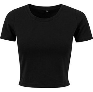 Build Your Brand Dámské crop top tričko do pasu s příměsí elastanu Barva: Černá, Velikost: 3XL BY042