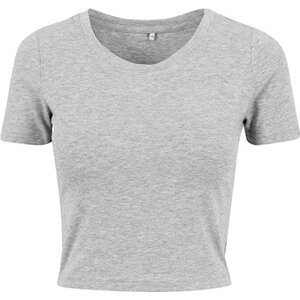 Build Your Brand Dámské crop top tričko do pasu s příměsí elastanu Barva: Šedá, Velikost: 3XL BY042