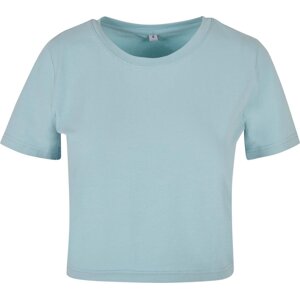 Build Your Brand Dámské crop top tričko do pasu s příměsí elastanu Barva: modrá světlá, Velikost: S BY042
