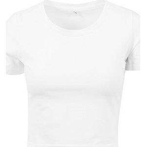Build Your Brand Dámské crop top tričko do pasu s příměsí elastanu Barva: Bílá, Velikost: 3XL BY042