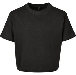 Build Your Brand Dívčí bavlněné crop top tričko do pasu Barva: Černá, Velikost: 134/140 BY114