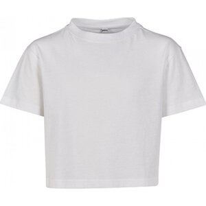 Build Your Brand Dívčí bavlněné crop top tričko do pasu Barva: Bílá, Velikost: 110/116 BY114