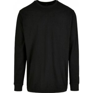 Build Your Brand Organické tričko s dlouhým rukávem s manžetami 180 g/m Barva: Černá, Velikost: 3XL BY150
