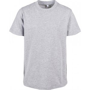 Build Your Brand Dětské základní tričko z organické bavlny Barva: šedá melír, Velikost: 122/128 BY186