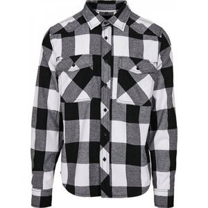 Lehká flanelová kostkovaná košile Build Your Brandit Barva: černá - bílá, Velikost: M BYB4002