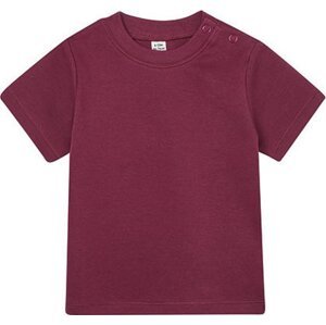 Babybugz Dětské tričko z organické bavlny s patentky na rameni Barva: Červená vínová, Velikost: 0-3 měsíců BZ02
