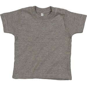 Babybugz Dětské tričko z organické bavlny s patentky na rameni Barva: šedá melír, Velikost: 0-3 měsíců BZ02