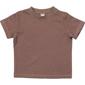 Babybugz Dětské tričko z organické bavlny s patentky na rameni Barva: Mocha, Velikost: 6-12 měsíců BZ02