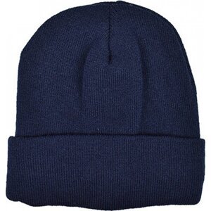 Printwear Pletená čepice s podšívkou a ohrnovacím lemem Barva: modrá námořní C1454