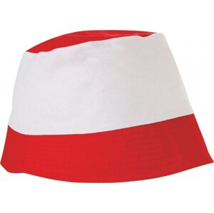 Printwear Měkký bavlněný klobouček proti slunci Barva: červená - bílá C150