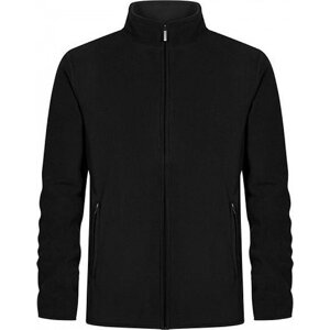 Promodoro Dvojitá fleecová bunda s kontrastní podšívkou a skrytým zipem Barva: Černá, Velikost: 3XL E7961
