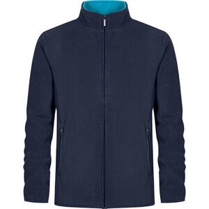 Promodoro Dvojitá fleecová bunda s kontrastní podšívkou a skrytým zipem Barva: modrá námořní, Velikost: 5XL E7961