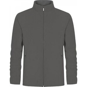 Promodoro Dvojitá fleecová bunda s kontrastní podšívkou a skrytým zipem Barva: šedá ocelová, Velikost: 3XL E7961