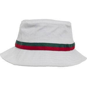 Flexfit Pružný bavlněný klobouček s proužky s příměsí elastanu Barva: bílá - červená - zelená, Velikost: one size